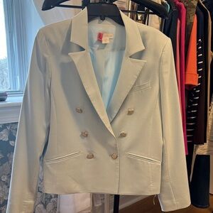 House of Harlow, gorgeous baby blue double breasted jacket